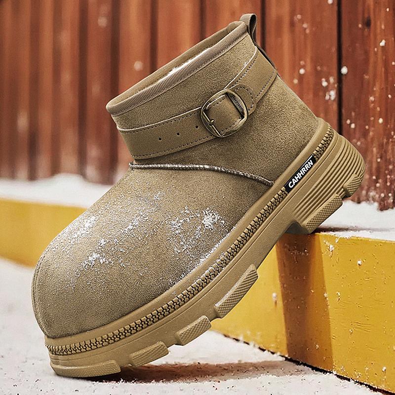 Warm Snow Boots Comfortable Men Leisure Thick Fur Platform Men's Short Boots Sneakers Winter Anti Slip Fashion Man Big Toe Boot