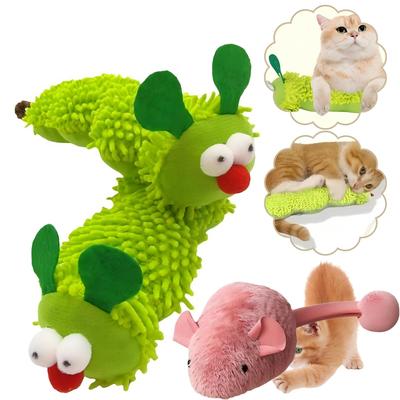 Interactive Cat Chew Toys Caterpillar Catnip Molar Toy Silvervine Cat Teaser Interaction Toy Clean Mouth Kitten Toy Pet Supplies