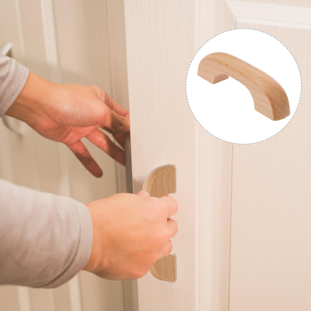 4Pcs Real Wood Cabinet Knobs Sturdy Drawer Handles Easy Install for Wardrobe Closet Dresser Bookcase Cabinet Renovation