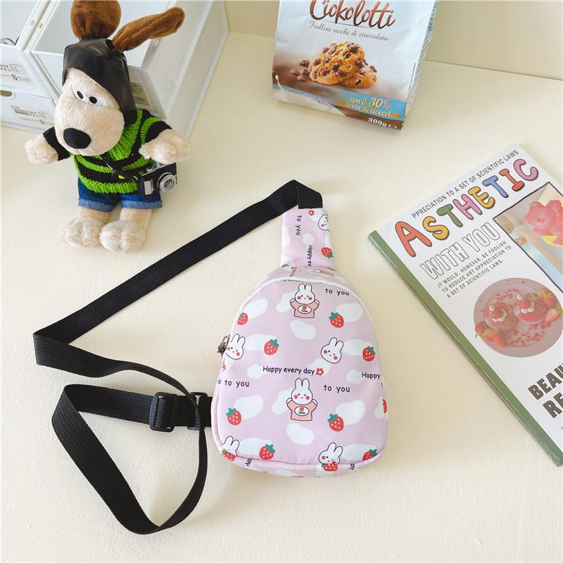 

Stylish And Functional Childrens Canvas Bunny Print Bag Ideal For Everyday Use And Storage For Kids светло-розовый