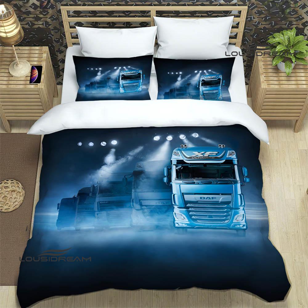 Set Biancheria da Letto Stampata Retro Camion 3D D-DAF set di biancheria da letto squisito copripiumino set piumone set biancheria da letto regalo di compleanno di lusso