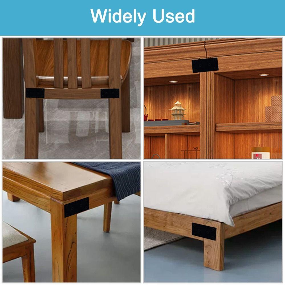 4PCS 100 X 50 mm Metal Bracket Black Fixing Joining Plate Smooth Surface Flat Mending Plate  Chair