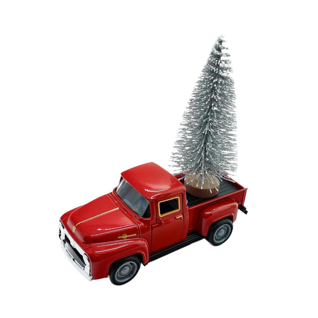Truck Christmas Tree Statue Christmas Figurine Indoor for Home Decor Collectible Living Room Cabinet Housewarming Desk Ornament