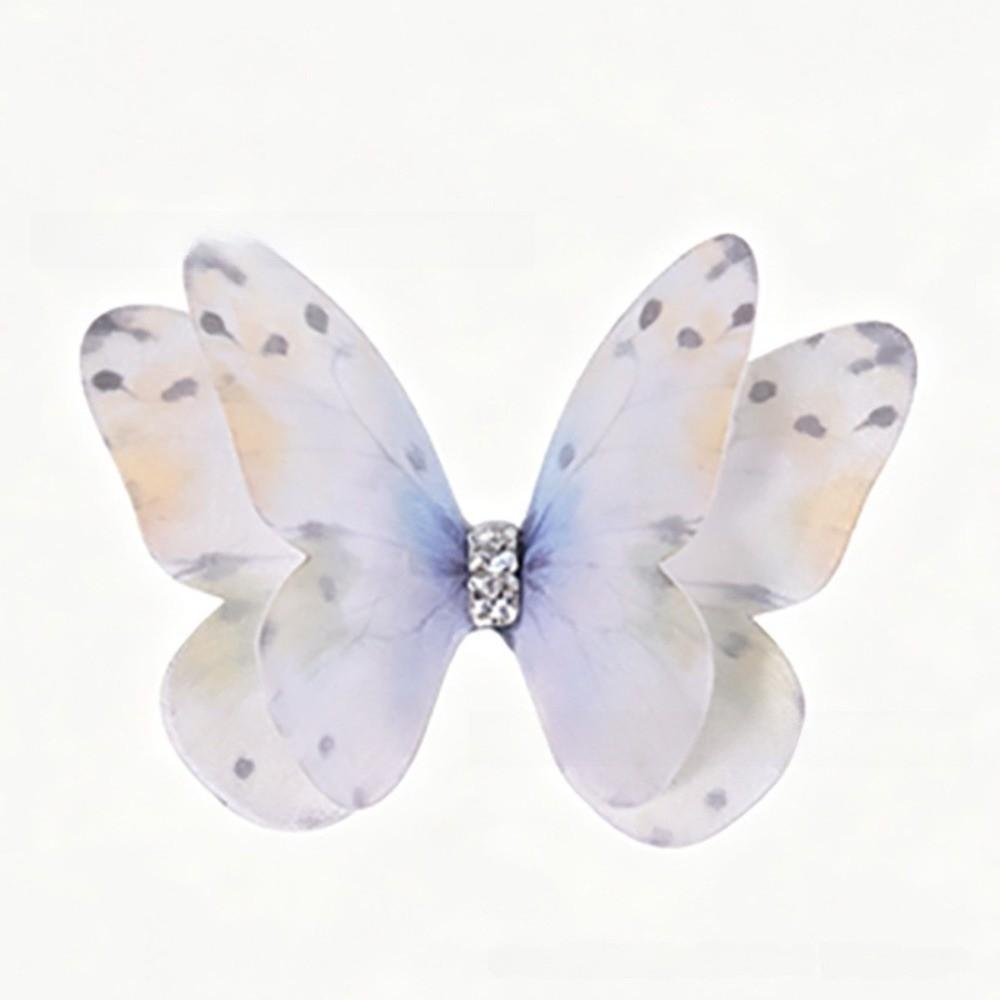 50Pcs Double-layer Chiffon Butterfly Embroidered Patches Bridal Hair Accessories
