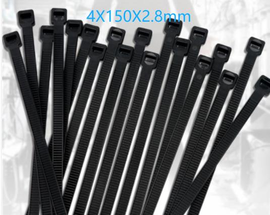 100 kusů černočervených kabelových stahovacích pásek 4x200 mm, upevňovacích kroužků, opakovaně použitelných kabelových stahovacích pásek na zip, odnímatelných multifunkčních antikorozních stahovacích pásek