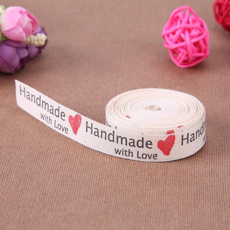 5 Yard Love Pattern Ribbon Clothing Label Tags Craft DIY Bowknot Accessory