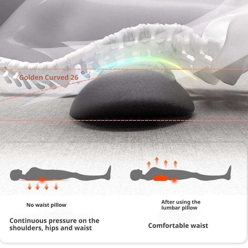 1PCS Massage Lumbar Pillow Electric Heating For Back Pain Relief Sleeping Support Ergonomic Kneading Heat Compress Pillow