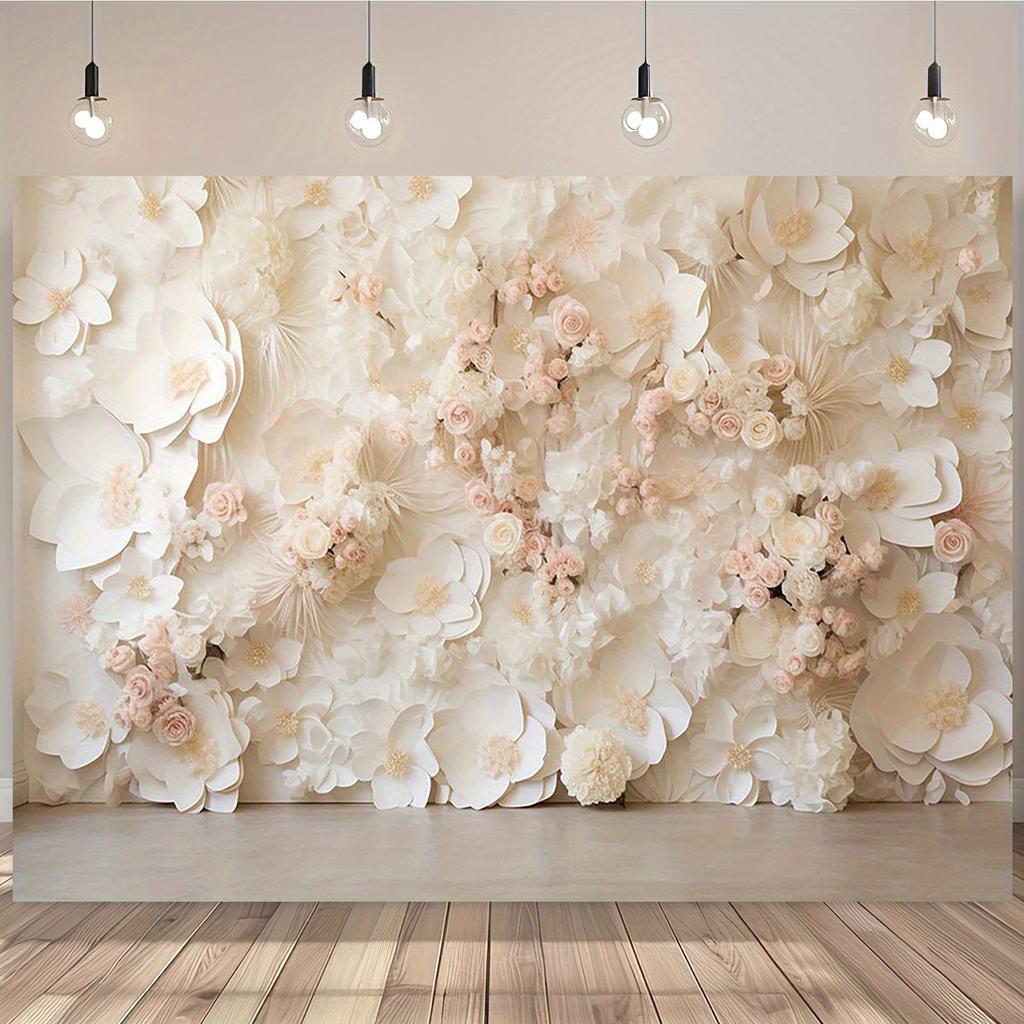 Floral Backdrop Cloth, Suitable for Celebration Events - Baptisms, First Communions,coming-of-age Ceremonies,tailgate partiesWYK