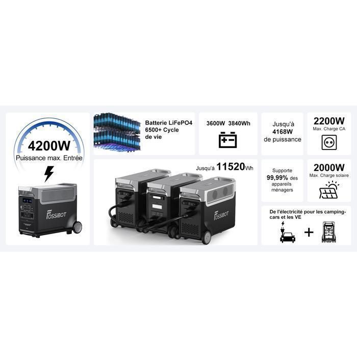 Station Électrique - FOSSIBOT - F3600PRO - 3840Wh - 3600W - Batterie LiFePO4