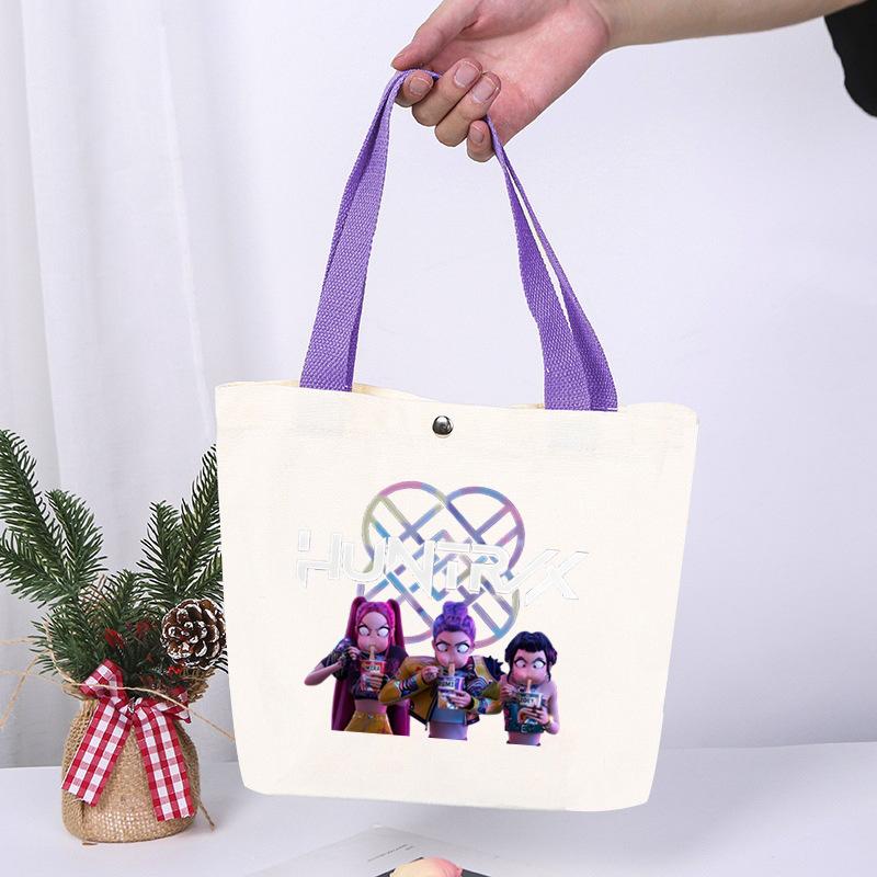 K-Pop Anime Cartoon Printed Student Fashion Casual Canvas Bag Going Out High Value Portable Shoulder Bag