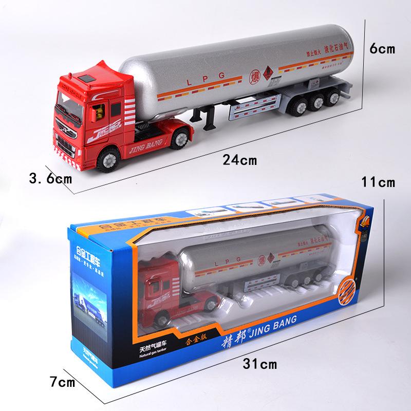 1/60 Alaşım Mühendislik Araçları Model Oyuncaklar Simülasyon Döküm Doğalgaz Tankeri Erkek Çocuk Hediyeleri B276