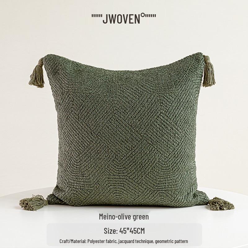 Maillard Vintage-Style Double-Sided Throw Pillow - Brown Beige Textured Cushion for Living Room Sofa Decor