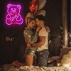 Valentines Day Neon Sign Valentines Teddy Bear Neon Signs for Wall Decor Dimmable Valentines Led Sign Bear Neon Lights for Bedroom Wedding