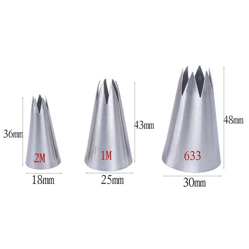 3Pcs Premium Stainless Steel Piping Nozzles Pastry Tips Decorating Tool