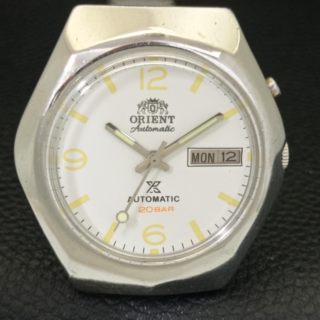 VINTAGE ORIENT AUTOMATIC 48741 JAPAN MENS WHITE COLOR DIAL WATCH a500732-5 R154-a500732
