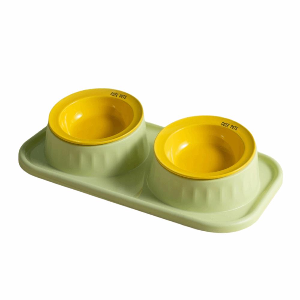 Anti-tip Double Pet Bowl Ceramic Pet Feeding Bowl Double Pet Feeding Bowl Set Indoor