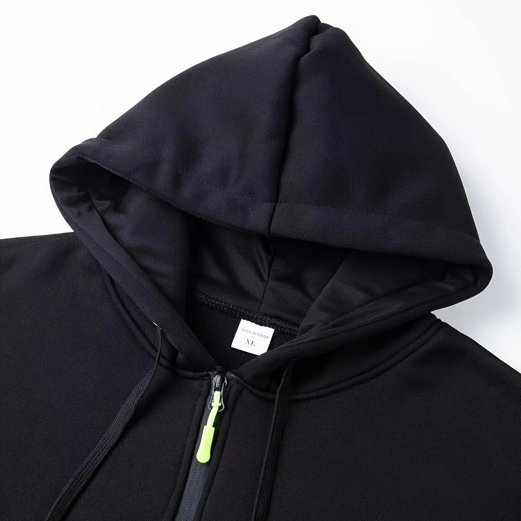 Große Größe Herbst und Winter Lässiger Sport Multi-Reißverschluss Armtasche Herren Sweatshirt Pullover Hoodie