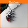 Gothic Punk Red Crystal Spider Pendant Necklace For Women With Alloy Chain