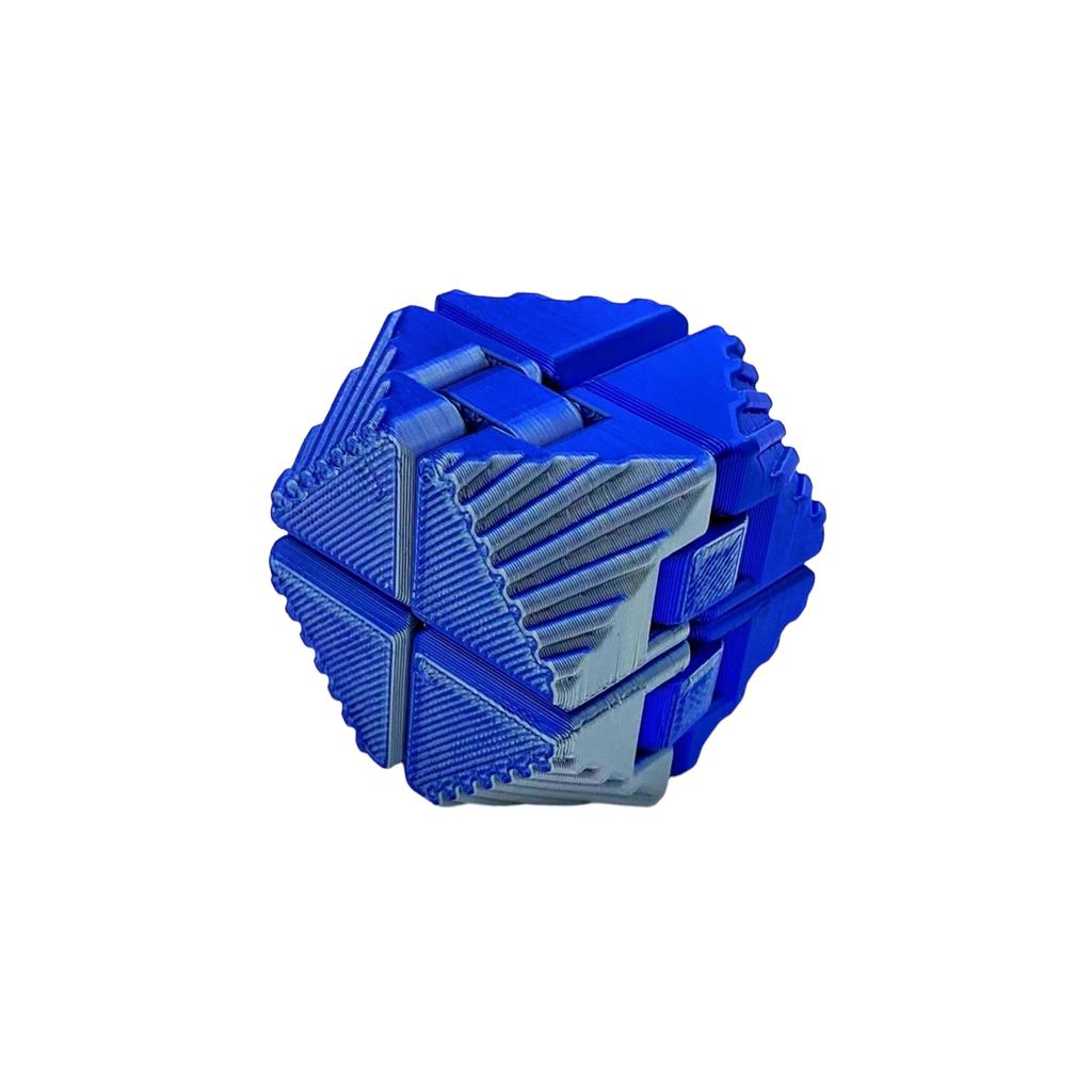 3D Printed Gradient Multi-Faceted Stress Relief Puzzle Cube with Textured Surfaces and Interlocking Parts for Sensory and Focus Enhancement