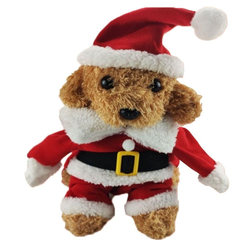 Funny Cosplay Santa Christmas Pet Costume Dog Hoodies Dog Suit with Cap