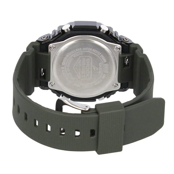 CASIO G-SHOCK GM-2100 Series Watch, Men's, Analog-Digital, Stainless Steel, Green/Gunmetal, GM-2100B-3A