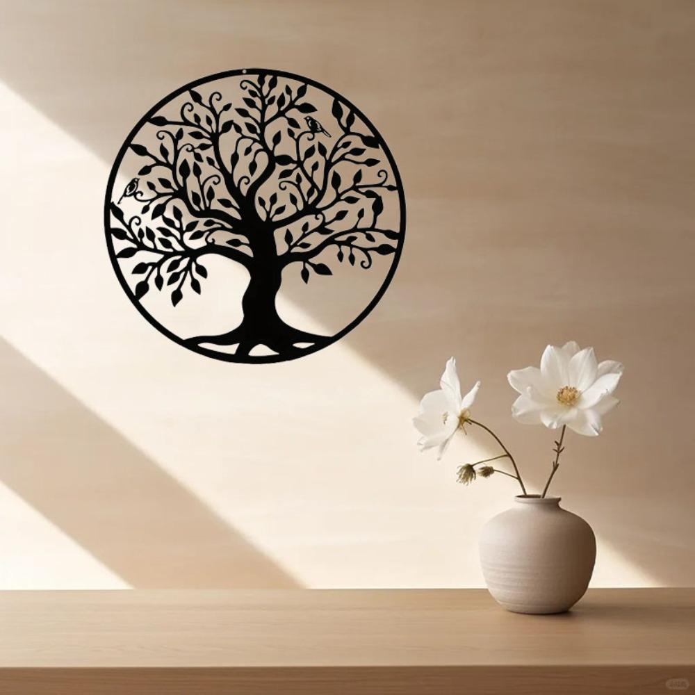 1pc Tree of Life Metal Wall Art - 11.02"x11.02" for Living Room, Bedroom, Study, Hall, or Church Decoration