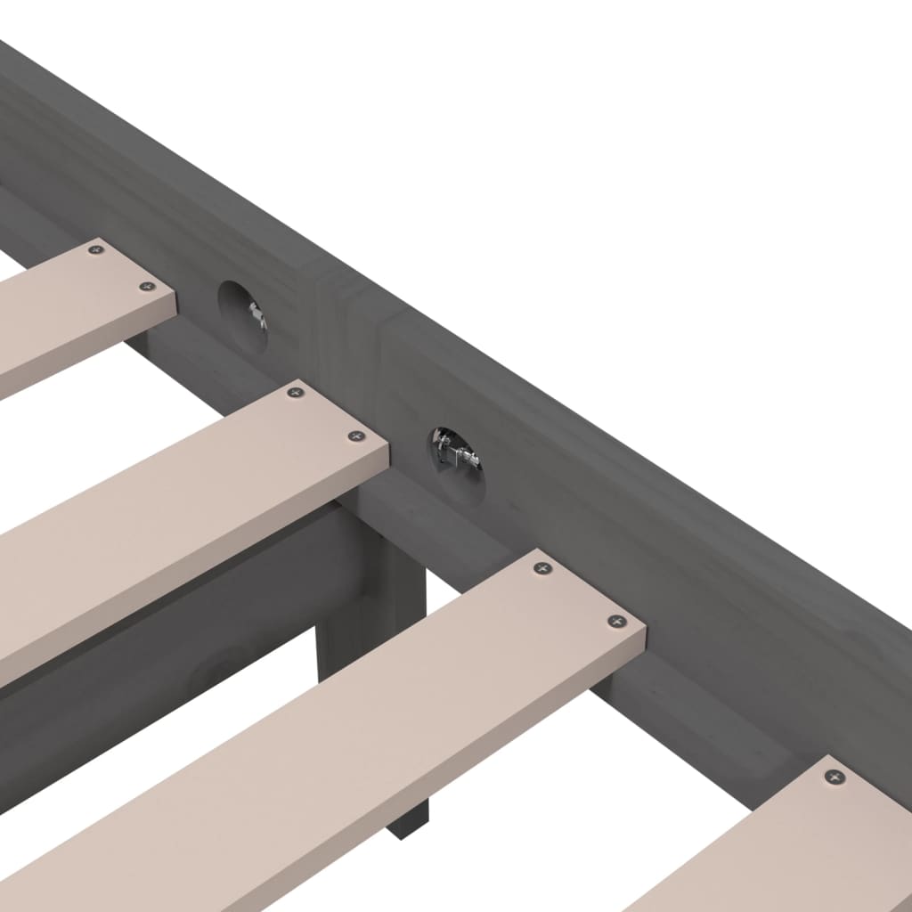 Solid Wood Bed Gray 100 x 200 cm