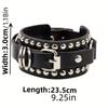 Leather Wristband Bracelet Cuff Goth Punk Bracelets Women Men Spikes Rivet Stud Bangle Cosplay Rock Unisex Jewelry