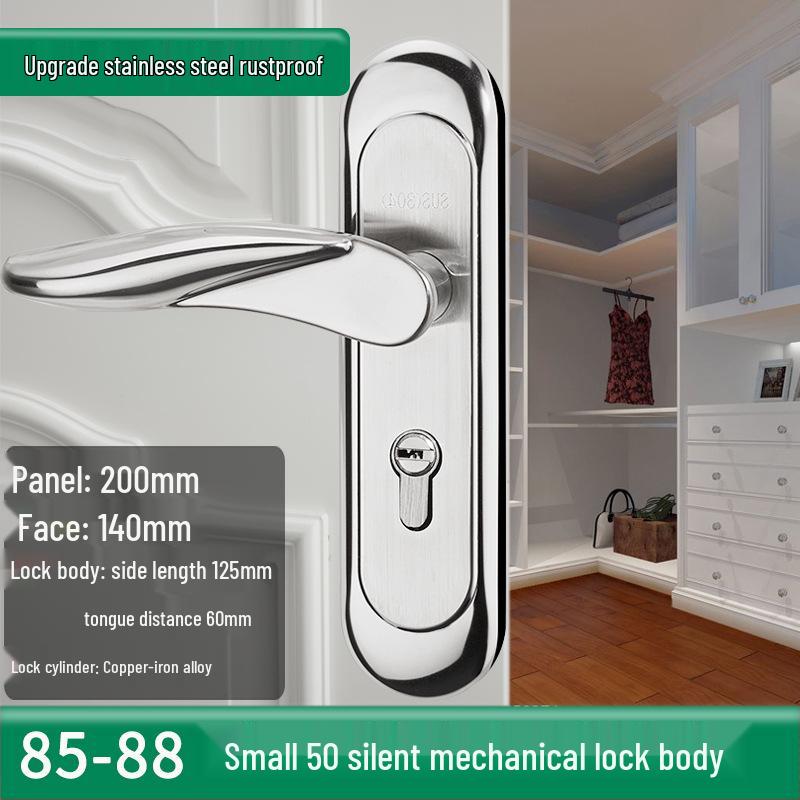 Univerzální magnetický černý vnitřní zámek kliky dveří pro dřevěné dveře ložnice