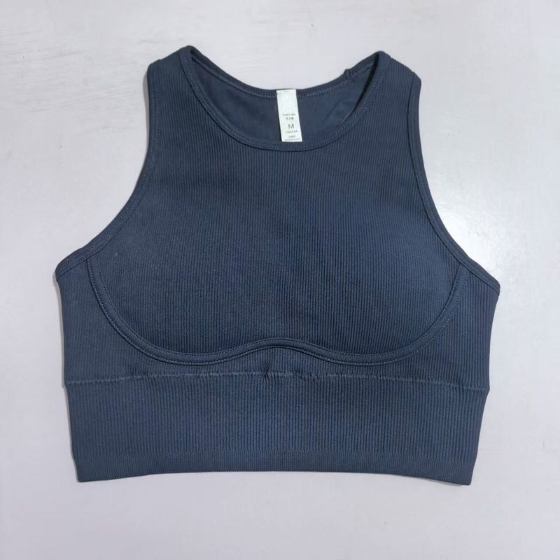 

Новое спортивное нижнее белье с фиксированной чашкой высокой прочности, одежда для йоги, бюстгальтер, фитнес, ударопрочный, полый жилет для бега и тренировок, женский Dark blue XL(65.00 kg-72.50 kg)