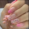 BEPAN 24Pcs Fake Nails Oval-Shaped Printed Gradient Spring Floral Design Press-On Nail Tips Perfect Gifting for Girls and Friends