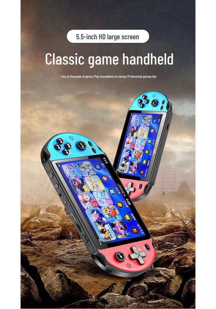 Handheld Retro FC Game Console with HD Screen - Two-Player, Rechargeable Classic Mario for Kids