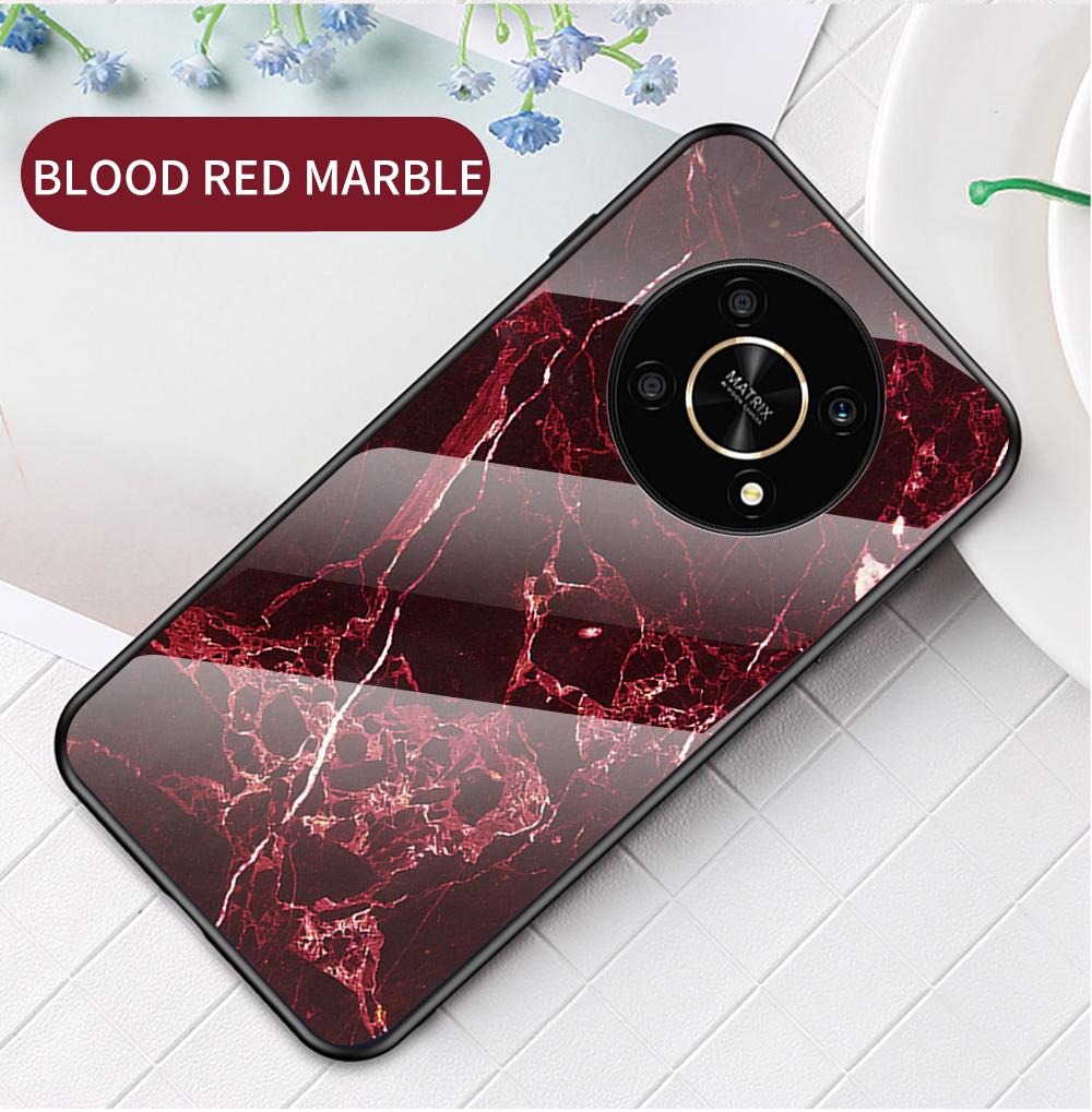 Deksel For Honor 50 Pro 50 se X8 X9 X7 7A Pro 7s 20 50 Lite 9x Premium 9C 30S 9S Deksel Marmorert herdet glass Deksel bak