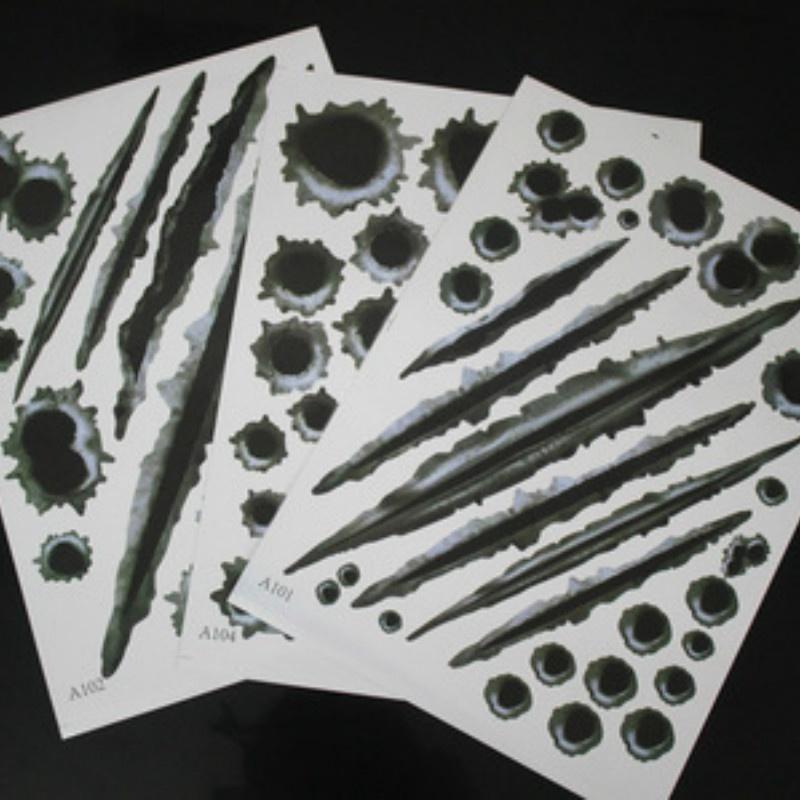 Adesivo per Auto 3D Decalcomania Proiettile Copriauto Moto Graffi Proiettile Realistico Adesivo Impermeabile 1 pz