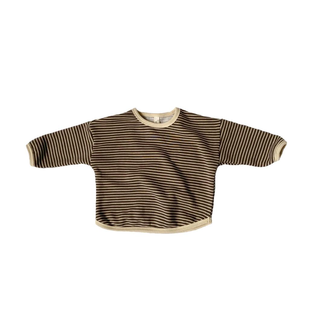 GL-Kids Korean Spring Striped Edge Sweater - Unisex Baby Loose Long-Sleeve Pullover