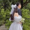 Light Luxury Bridal Ribbon Bow Hairpin Barrettes Wedding Headdress Bridal Headwear  Bridal