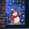 Cartoon Snowman Bird and Snowflake Glass Window Decoration Stickers for Home Beautification