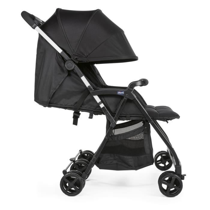 CHICCO Poussette double compacte Ohlala Twin - Dès la naissance - Jusqu'à 15kg - 78 cm de large - Arceau de sécurité - Black night