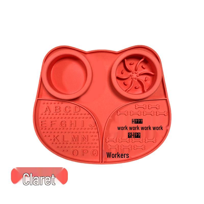 Tigela Alimentadora Lenta com Ventosa Anti-Engasgo - Silicone de Grau Alimentar, Tapete de Alimentação para Animais de Estimação de Fácil Limpeza