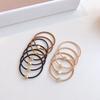 10pcs/set Simple Round Heart Square Hair Tie Highly Elastic Durable Rubber Band Ponytail Hair Rope Headwear Hair Accessories