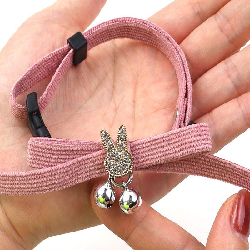 Pet Collar Accessories Bow Cat Bell Necklace Adjustable Corduroy Dog Accessories Pet Supplies