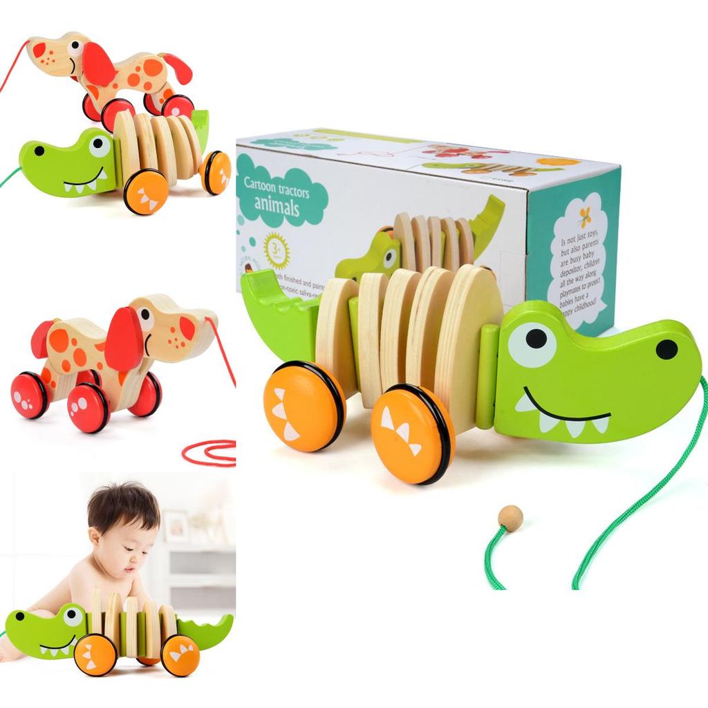 Premium Quality Kids Wooden Animal Puppy Trailer Toy Car For Endless Fun And Imagination
