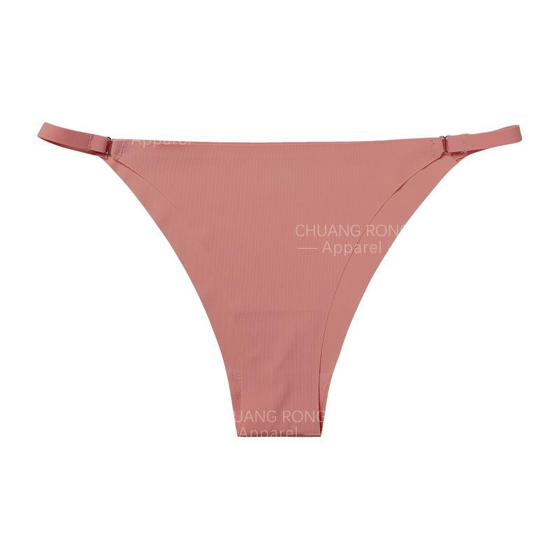 

Ultra-thin thong sexy low-rise large-size women s ice silk breathable and seamless quick-drying sports yoga strap panties S