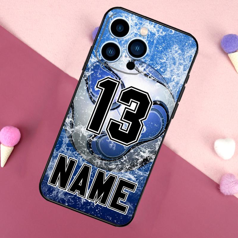 PERSONALIZED NAME Hockey BASKETBALL Phone Case For iPhone 16 15 14 13 12 11 Pro X XR XS Max Plus Soft Shell TPU Cover