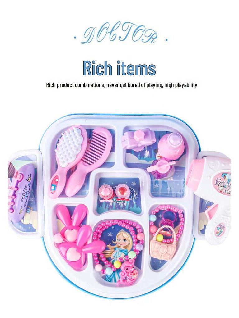 Frozen Princess Role Play Jewelry Set & Dressing Table Suitcase - Perfect Birthday Gift for Kids