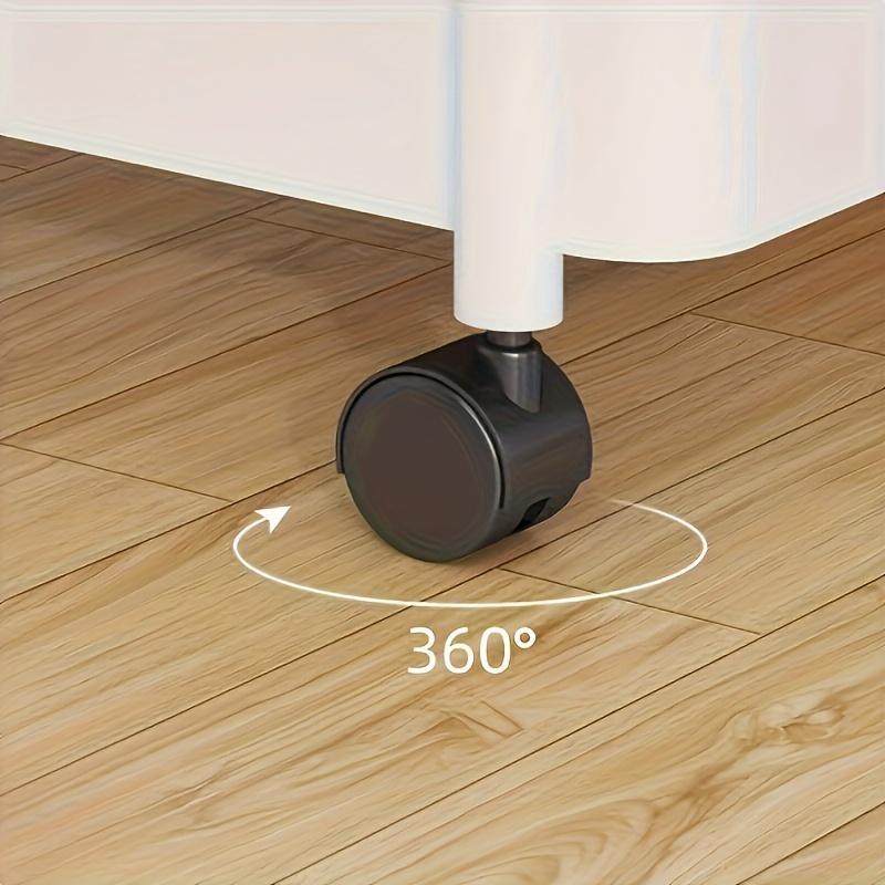 1pc Multifunctional Under-Table Storage Rack with Wheels-Double Polypropylene Organizer,Compact Mobile Shelf for Office Supplies