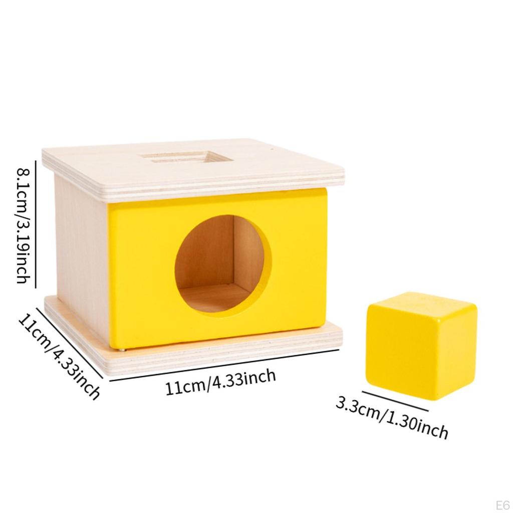 Object Permanence Box Coordination Training Fine Motor Skill Sensory Toy Wooden Block Early