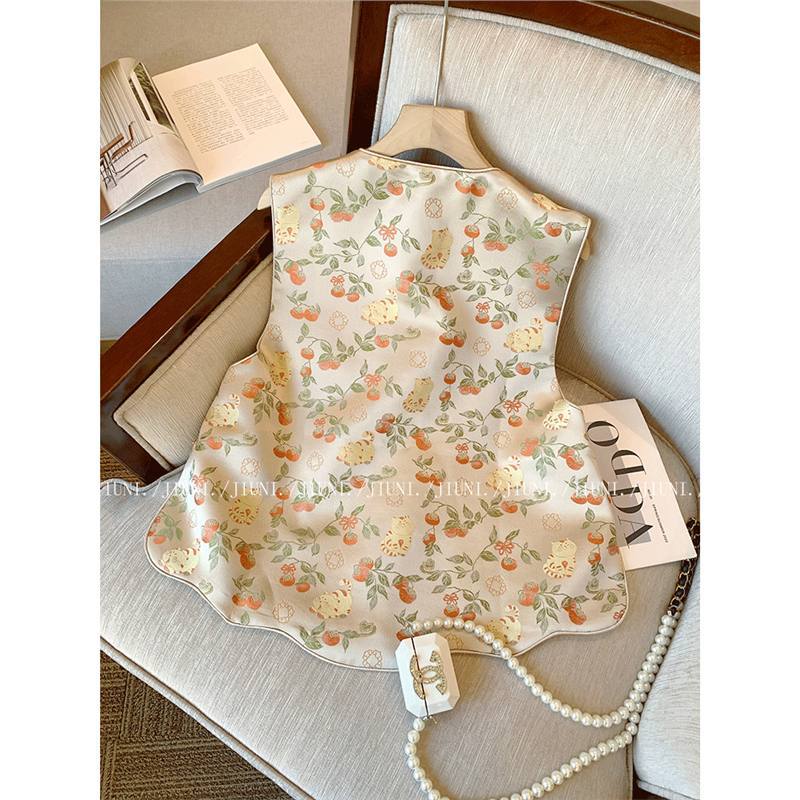 

Весенне-осенняя женская мода Анкара красный для пожилых, темпераментный универсальный топ-жилет с круглым вырезом M [Recommended below 50kg]