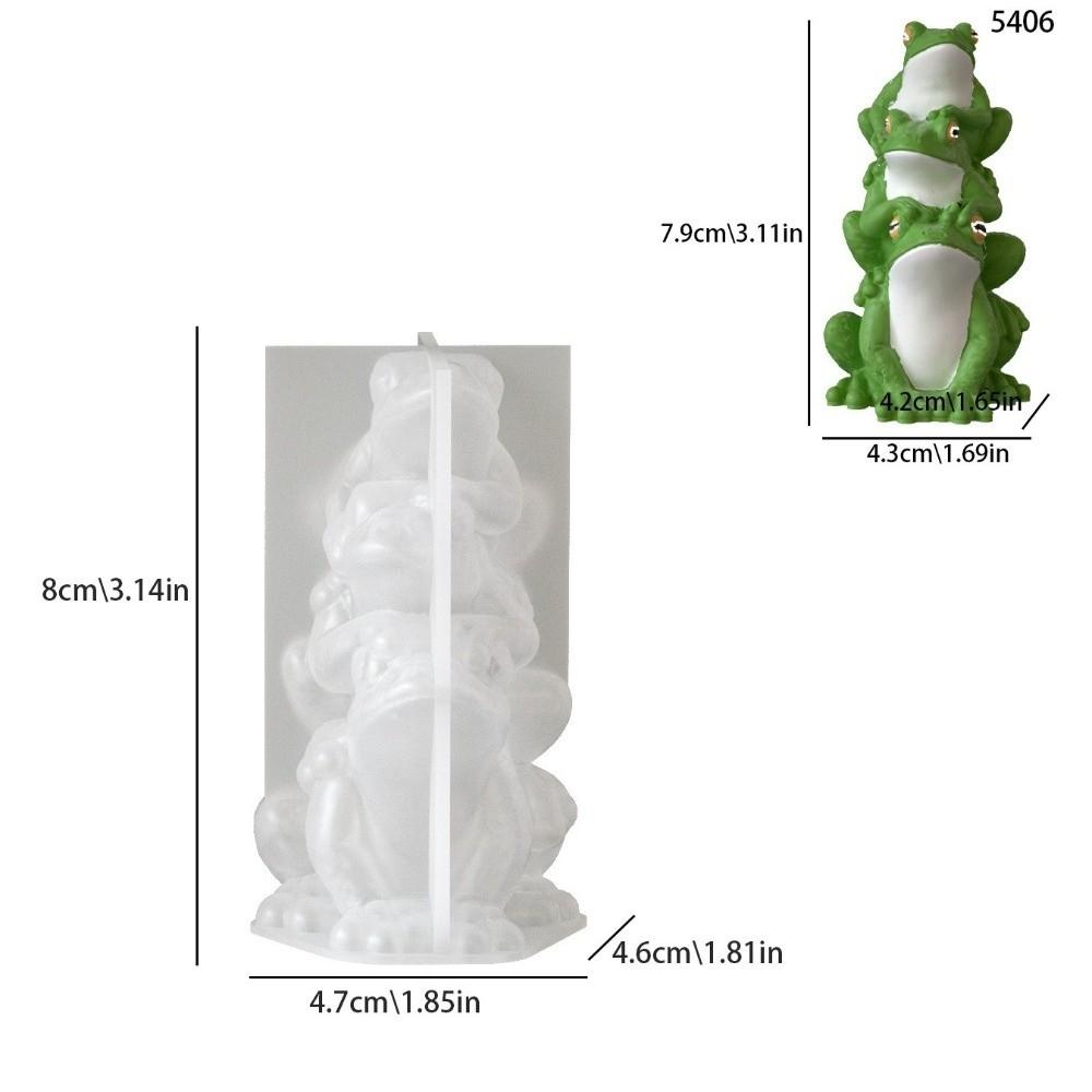 New Silicone Scented Candle Mold White Soft Resin Ornament Mould Easy to Demold 3D Cute Frog Clay Making Tool Home Decor