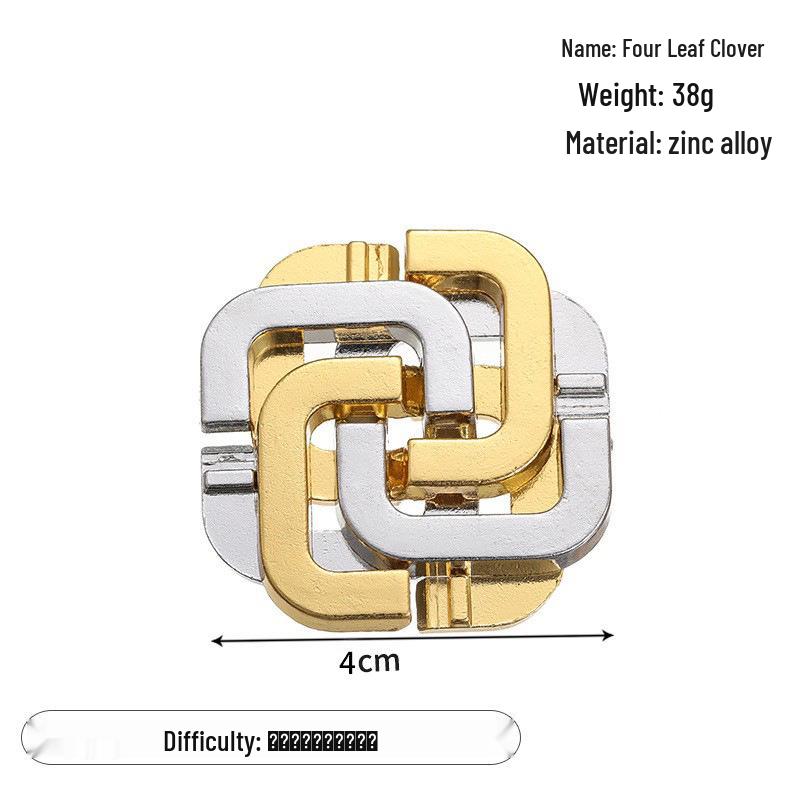 Zinc Alloy Kongming Puzzle Lock: Disentanglement Ring Educational Toy